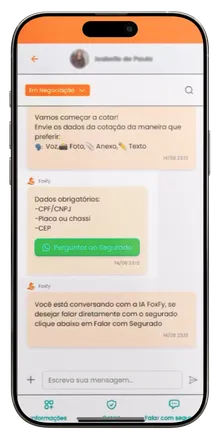 Segfy Vende: envio dos dados da cotação